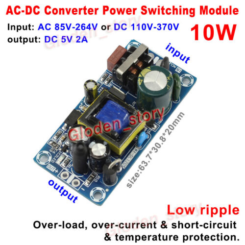 AC-DC  110V 220V 230V to DC 5V 2A ConverterIsolated Switching Power Supply Board 