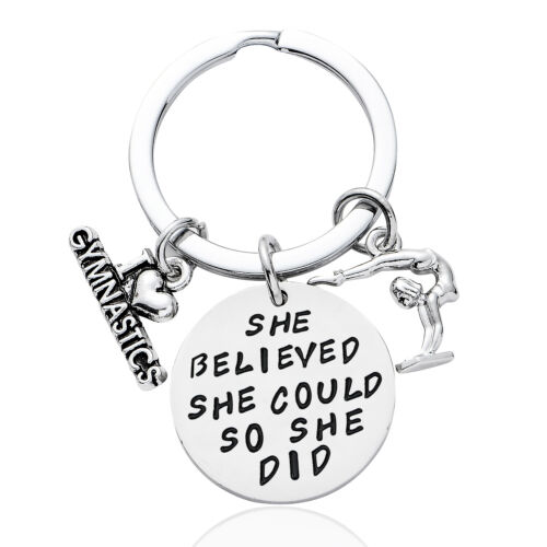Inspirational//Motivational Quotes Bracelet Necklace Keyring Believed She Could