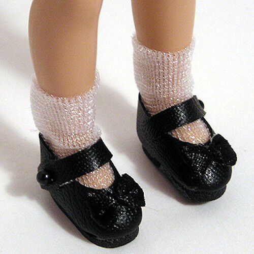 Mary Jane Dress Shoes With Bow for 8" Tiny Betsy or Ann Doll Choose Black or Red 