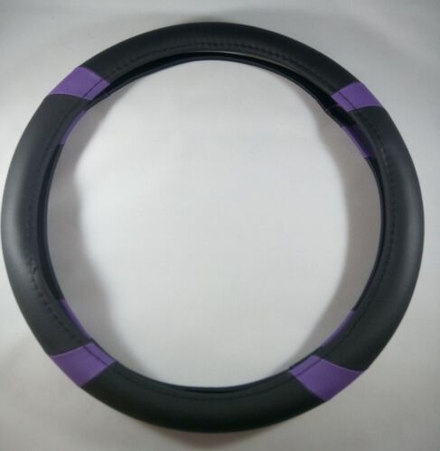 Black /& Purple Slip-On Style PU Steering Wheel Cover Perfect Fit Non-Slip Comfy