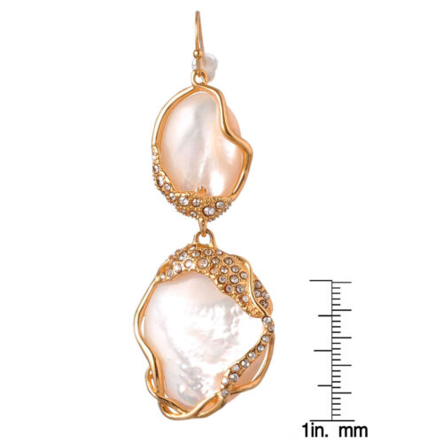 De Buman 18k Yellow Gold Plated or Rose Gold Plated  Mother-of-Pearl Earrings 
