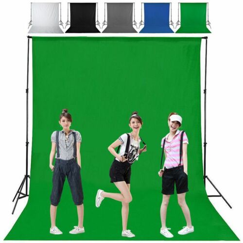 Black White Chromakey Green Screen Backdrop Stand Background Kit Photo Studio