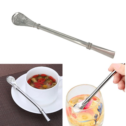Nice Tea Stainless Steel Drinking Yerba Mate Straw Gourd Bombilla Filter Spoon