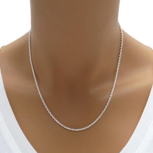 1.5MM Solid 925 Sterling Silver Italian DIAMOND CUT ROPE CHAIN Necklace Italy