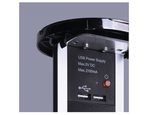 Pop up socket 2 Socket 1 Bluetooth Audio 2 USB charger IP54 Waterproof 