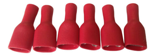 Red Fully Insulated Female electrical Crimp Terminals 