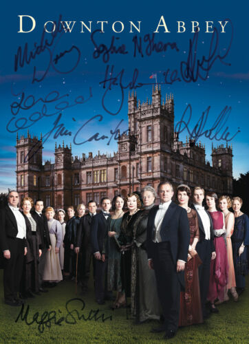 DOWNTON ABBEY SIGNED AUTOGRAPH MOVIE REPRODUCTION PRINT POSTER A2 594 x 420mm 