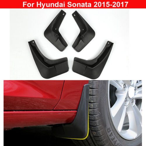 4pcs Plastic Tire Mudguard Splash Guards Mud Flaps For Hyundai Sonata 2015-2017