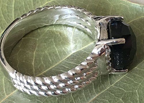 Details about  / Designer Inspired Silver 10 x 8mm Petite Wheaton Ring with Black Onyx /& Diamond