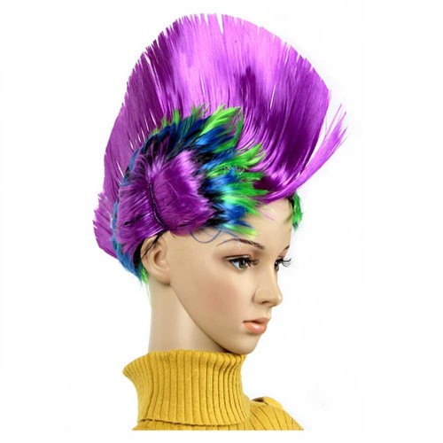 Unisex Mohawk Hair Wig Mohican Punk Rock Fancy Dress Cosplay Party Costume