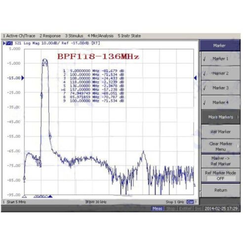 SMA Bandpass Filter BPF 118-136MHz Band Pass Filter for Aeronautical Band