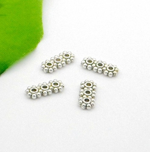 Free 100Pcs Tibetan Silver Tone 3 Holes Spacer Bars Beads Connectors 5.5x13mm