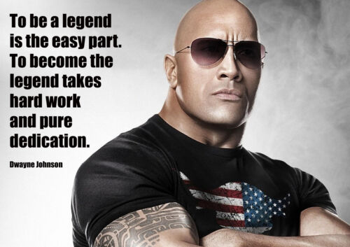 Dwayne Johnson 11 The Rock American Actor Poster Wrestler Motivation Legend