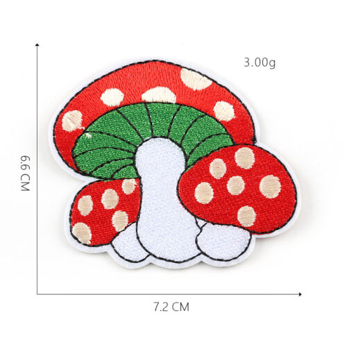 Mushroom DIY Applique Sticker Craft Embroidered Sew Iron On Patches Badge Fabric 