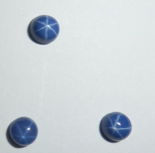 Details about  / Blue Star Sapphire Round 4x4 mm Cabochon 6 Rayed Lab-created Opaque 10 pcs Lot