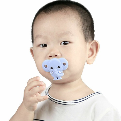 Elephant Silicone Teether Dummy Chew Pacifier Chain Pendent Baby Teething Nipple