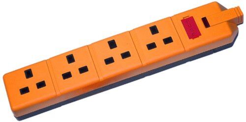 Orange Masterplug ELS134O 4-Gang Permaplug Trailing Socket 