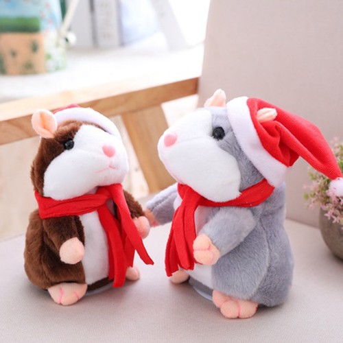Bébé Mignon Hamster Noël Jouet Peluche Parler Hochant Enregistrement Électrique