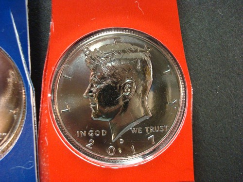 2017-P+D NEVER TOUCHED UNCIRCULATED KENNEDY HALF DOLLARS IN SEALED PLASTIC A-17