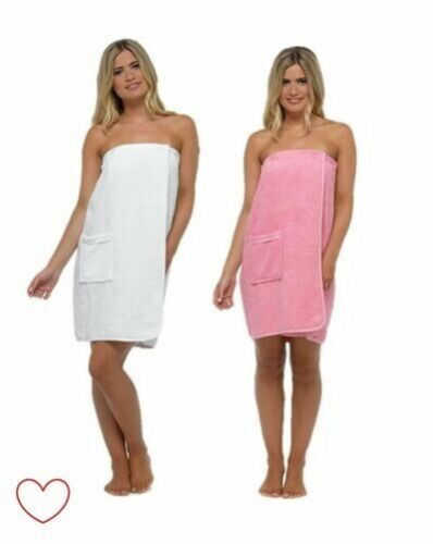 Ladies Womens Towelling Gown Robe Wrap Spa Bath Shower Cotton 