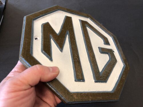 MG SIGN MG logo Cast iron MG sign Car collector sign cast in iron Dark
