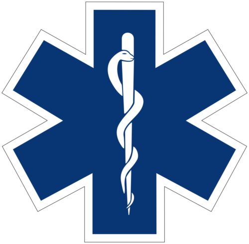 Star of Life Color Die Cut Car Decal Sizes EMT EMS You Choose Size 2/"-28/"