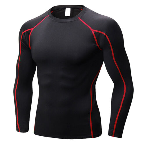 Men/'s Compression Gym Sports T-Shirts Armour Base Layer Top Long Sleeve Thermal