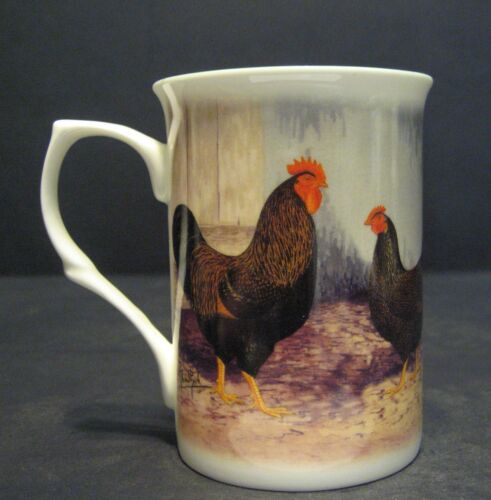 6 Set Of Six Roosters Cockerels Hens Fine Bone China Mugs Cups Beakers 