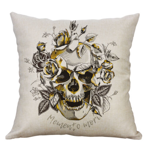 45*45cm Skull Print Home Decor Throw Pillow Case Cushion Cover Pillowcase 