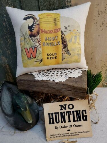 Details about   VINTAGE STYLE CABIN WINCHESTER HUNTING BULLET SHOT GUN ADVERTISING BIRD PILLOW 