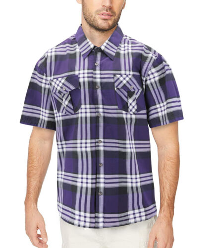 Nanquan Men Long Sleeve Regular-Fit Button Down Plaid Print Business Casual Shirt 
