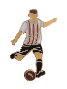 Lincoln City Football Player Pin Badge In Retro Kit With Real Gold Plate 