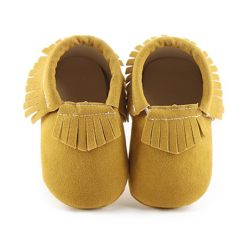 New Baby Newborn Classic Solid Fringe First Walkers Moccasins Soft Moccs Shoes