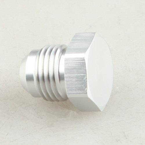 6AN Male AN6 Flare Plug Fitting Aluminum Silver AN Plug