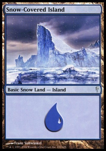 MTG 1x SNOW-COVERED ISLAND Coldsnap *FOIL NM*