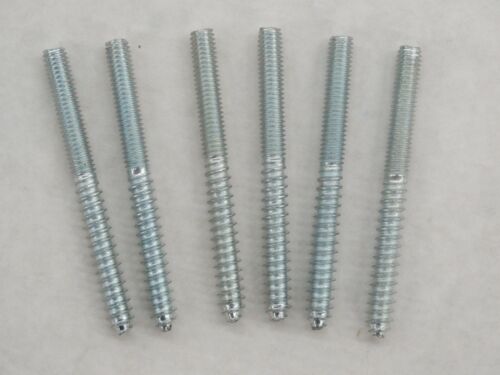 Lot of 6 Steel Hanger Bolts 5/16"-18 Machine Thread With Lag Screw Threading 