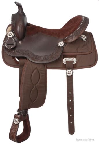 Krypton//Leather//Silver Brown King Series 15 Inch Western Trail Saddle