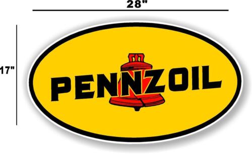 PENN-1 28" EARLY PENNZOIL OIL LUBSTER front DECAL GAS PUMP SIGN GASOLINE 