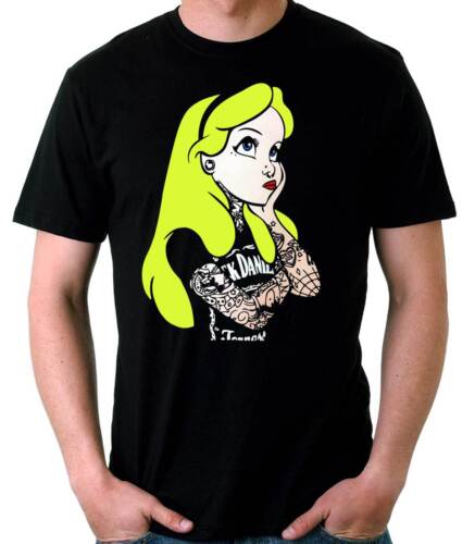 Camiseta Hombre Alice Tatoo-alicia en el pais de las maravillas rock t-shirt