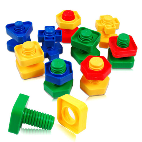 1 set Screw Building Blocks Insert Blocks Nut Shape Kids Educational Gift Toy RS 