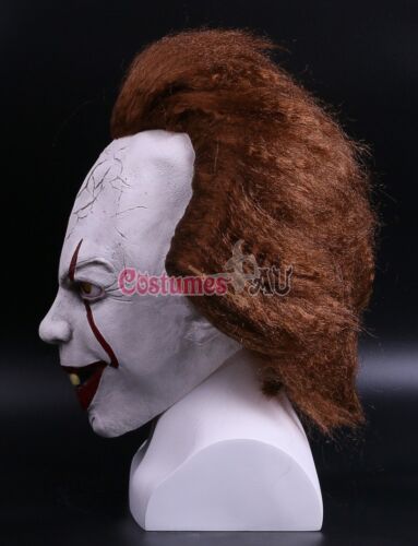 Adult Stephen King's IT Clown Pennywise Mask Full Head Halloween Cosplay Scary 