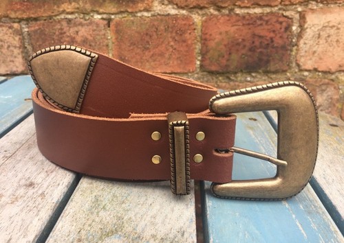 Lariat Buckle set Leather Belt Choice of Colours Handmade 100/% Real Leather