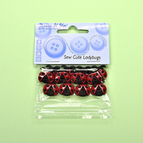 Lady Birds Ladybird Insects Novelty Dress it Up Buttons Sew Cute Ladybugs 6940