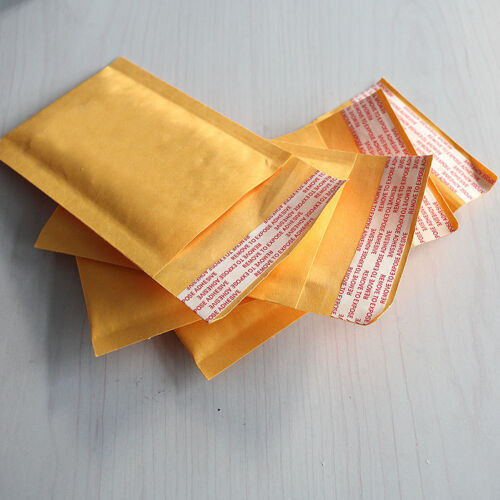 10Pcs 90*130+40mm Kraft Bubble Envelopes Mailers Shipping Yellow Bags YJng