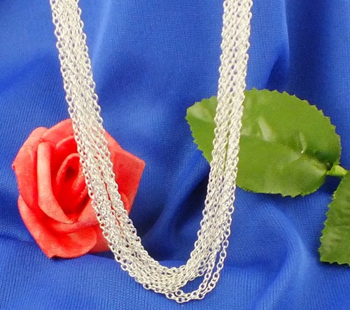 5pcs//1pc 925 Silver Plated 1.4mm Women Men Rolo /"O/" Chain Necklace 16-30 inch