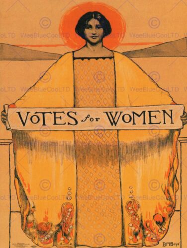 POLITICAL PROPAGANDA SUFFRAGE WOMEN USA VOTES VINTAGE ADVERTISING POSTER 1920PY