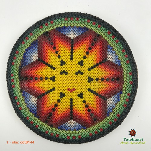 Huichol Círculo de Chaquira Huichol Art Mexican Hand Beaded Crafts Tatehuari