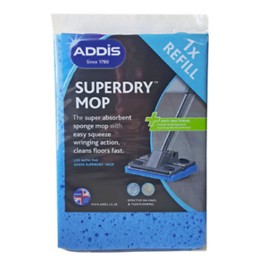 Addis Superdry Mop Replacement Flat Head-Anti Bacterial Sponge Super Absorbent