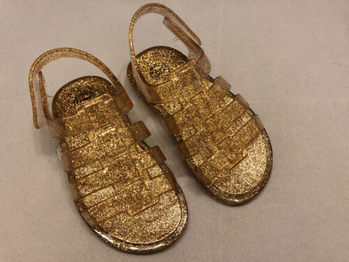 gold jelly shoes