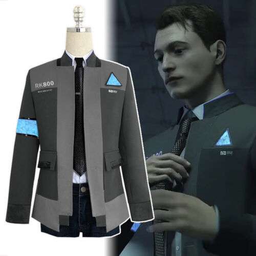 Detroit Become Human RK800 Connor Outfit Men Uniform Jacket Coat Cosplay Costume
